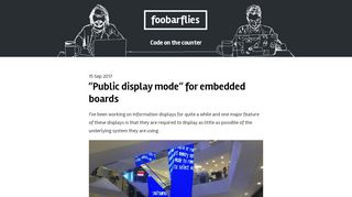 
                            6. “Public display mode“ for embedded boards - foobarflies