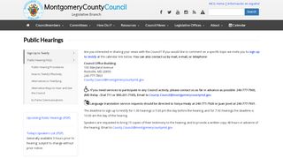 
                            12. Public Hearings - Sign Up - Montgomery County Council
