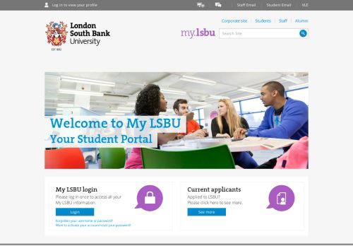 
                            4. Public Home - my.lsbu | London South Bank University