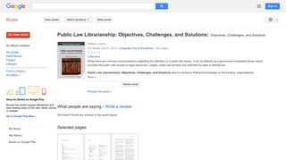 
                            6. Public Law Librarianship: Objectives, Challenges, and Solutions: ...