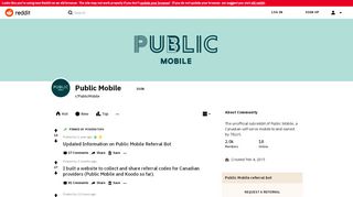 
                            10. Public Mobile - Reddit