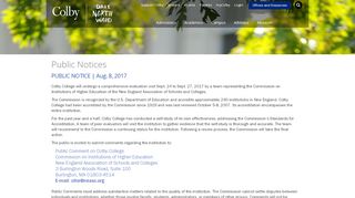 
                            10. Public Notices | Colby College