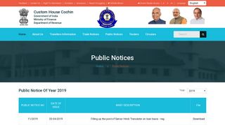
                            7. Public Notices - Custom House Cochin
