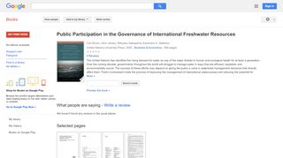 
                            11. Public Participation in the Governance of International Freshwater ... - Google Books Result