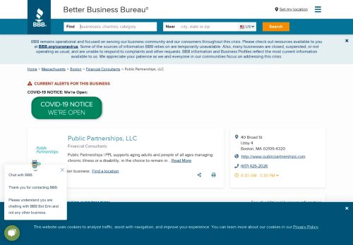 
                            6. Public Partnerships, LLC | Better Business Bureau® Profile