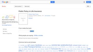 
                            11. Public Policy in Life Insurance