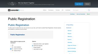 
                            2. Public Registration - concrete5 documentation