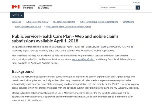 
                            5. Public Service Health Care Plan - Web and mobile claims ...