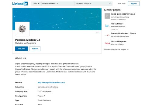 
                            10. Publicis Modem CZ | LinkedIn