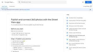 
                            6. Publish and connect 360 photos with the Street View ... - Google Support