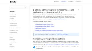 
                            12. [Publish] Connecting your Instagram account - Buffer FAQ