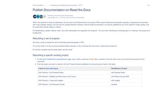 
                            8. Publish Documentation on Read the Docs - Documentation - Confluence