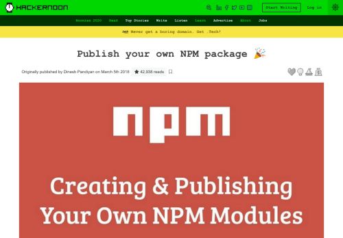 
                            4. Publish your own NPM package – Hacker Noon