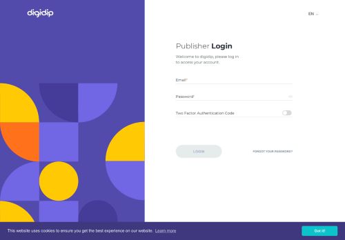 
                            1. Publisher Login - digidip