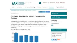 
                            12. Publisher Revenue for eBooks Increased in October