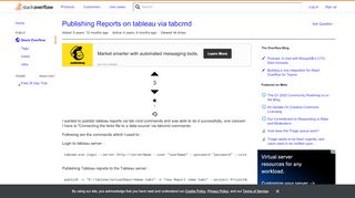 
                            11. Publishing Reports on tableau via tabcmd - Stack Overflow