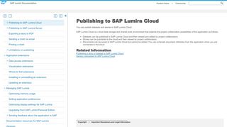 
                            7. Publishing to SAP Lumira Cloud