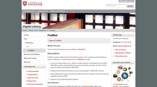 
                            10. PubMed — University of Leicester