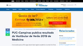 
                            6. PUC-Campinas publica resultado do Vestibular de Verão 2019 de ...