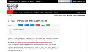 
                            10. PUCIT introduces online admissions - The Nation