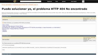 
                            6. Puedo solucionar yo, el problema HTTP 404 No encontrado - Foros ...
