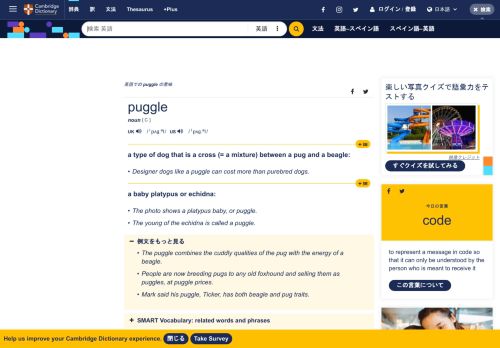 
                            6. PUGGLE | 意味, Cambridge 英語辞書での定義