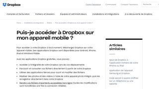 
                            2. Puis-je accéder à Dropbox sur mon appareil mobile ? - Aide de Dropbox