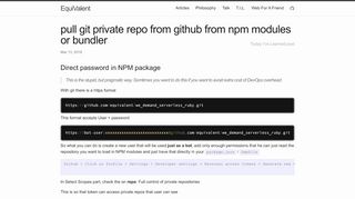 
                            12. pull git private repo from github from npm modules or bundler