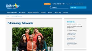 
                            8. Pulmonology Fellowship | CHLA