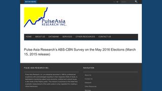 
                            11. Pulse Asia Research's ABS-CBN Survey on the May 2016 Elections ...