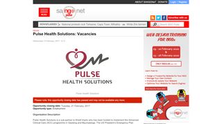 
                            8. Pulse Health Solutions: Vacancies | NGO Pulse