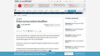
                            8. Pulse survey misses deadline - The Hindu