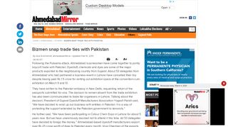 
                            13. Pulwama: Bizmen snap trade ties with Pakistan - Ahmedabad Mirror