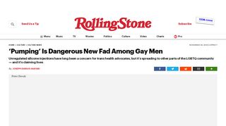 
                            7. 'Pumping' Is Dangerous New Fad Among Gay Men – Rolling Stone