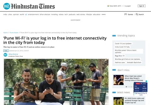 
                            5. 'Pune Wi-Fi' is your log in to free internet connectivity in the city from ...