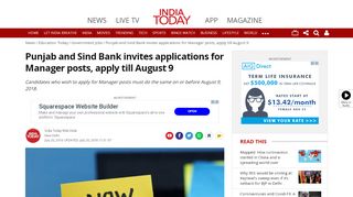 
                            9. Punjab and Sind Bank invites applications for Manager posts, apply ...