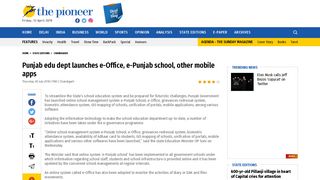 
                            7. Punjab edu dept launches e-Office, e-Punjab school, other mobile apps