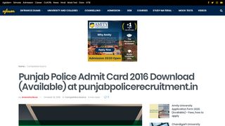 
                            1. Punjab Police Admit Card 2016 Download (Available) at ...