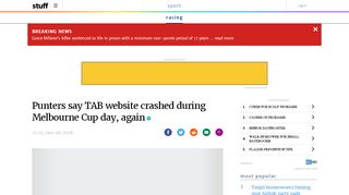 
                            7. Punters say TAB website crashed during Melbourne Cup ... - Stuff.co.nz