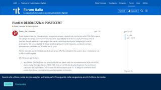 
                            11. Punti di DEBOLEZZA di POSTECERT - Servizi Digitali - Forum Italia