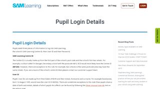 
                            1. Pupil Login Details - SAM Learning