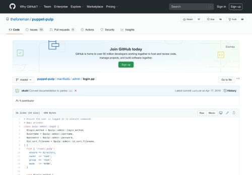 
                            11. puppet-pulp/login.pp at master · theforeman/puppet-pulp · GitHub
