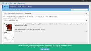 
                            11. Puppy Linux - How to boot to pw protected login screen or xlock ...