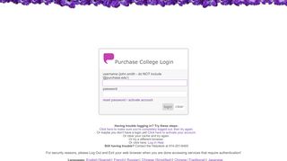 
                            1. Purchase College - Login