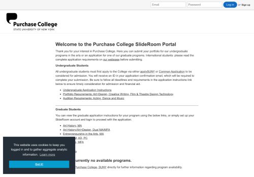 
                            4. Purchase College, SUNY - SlideRoom