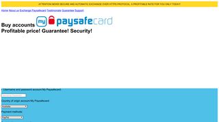 
                            4. Purchase of accounts my paysafecard - exchange paysafecard