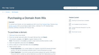 
                            6. Purchasing a Domain from Wix | Help Center | Wix.com