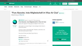 
                            7. Pure Abzocke, trotz Mitgliedschaft im Wizz Air Club - TripAdvisor