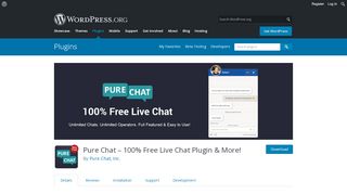 
                            13. Pure Chat – 100% Free Live Chat Plugin & More! | WordPress.org