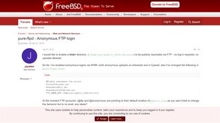 
                            3. pure-ftpd - Anonymous FTP login | The FreeBSD Forums